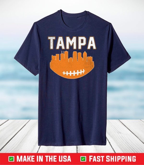 Vintage Downtown Tampa Bay Football City Skyline T-Shirt