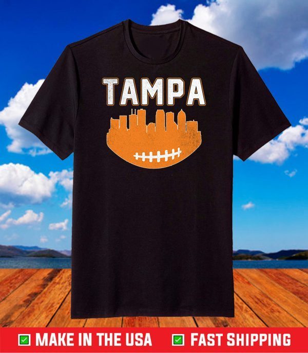 Vintage Downtown Tampa Bay Football City Skyline T-Shirt