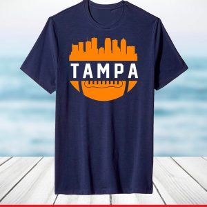 Vintage Tampa Bay Football City Skyline T-Shirt