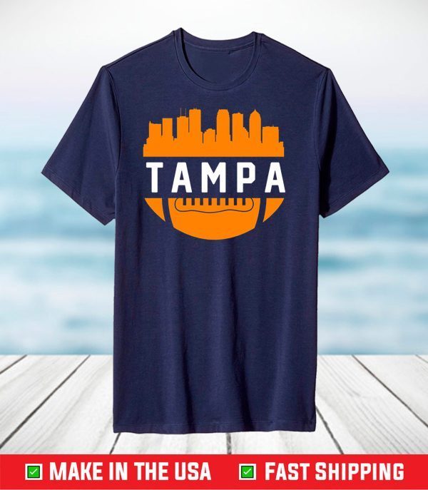 Vintage Tampa Bay Football City Skyline T-Shirt