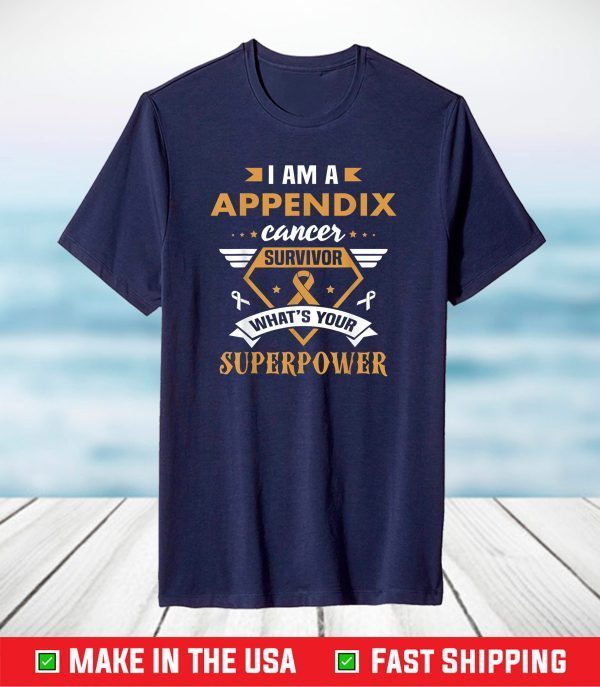 Appendix Cancer Awareness Survivor Ribbon T-Shirt