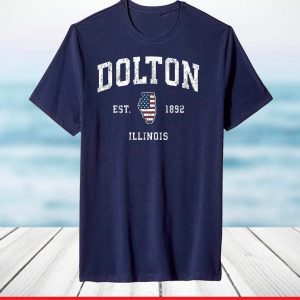 Dolton Illinois IL Vintage American Flag Sports Design T-Shirt