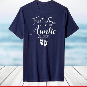 First Time Auntie Est 2021 Matching Family Mother's Day T-Shirt