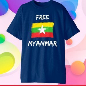 Free Myanmar NLD Flag Freedom Graphic Design Classic T-Shirt