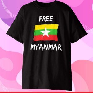 Free Myanmar NLD Flag Freedom Graphic Design Classic T-Shirt