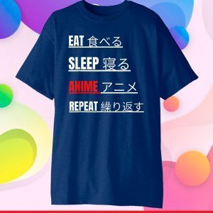 Funny Japanese Anime Eat Sleep Anime Repeat Classic T-Shirt