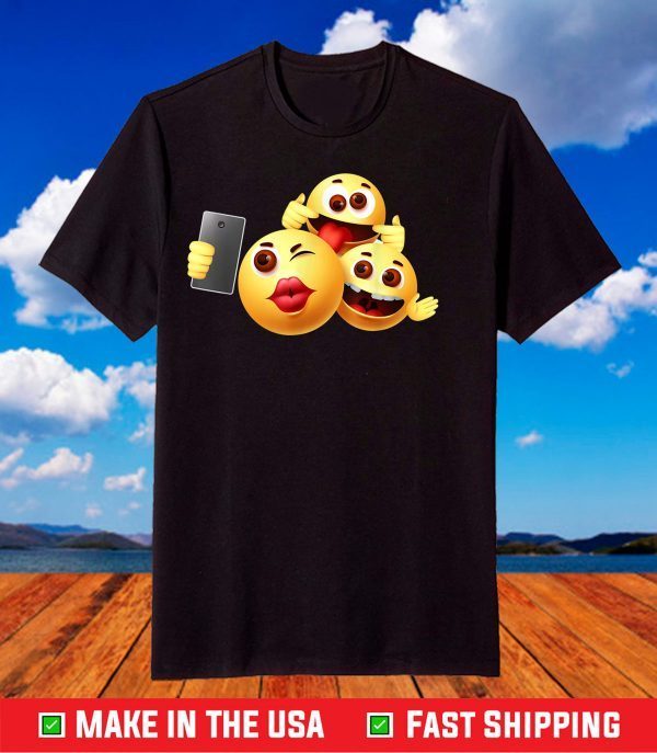 Group Selfie Inspired Funny Face Related Emoticon selfie Des T-Shirt