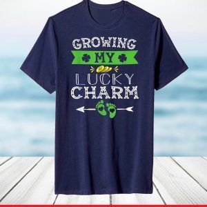 Growing My Lucky Charm Funny St Patrick's Day Pregnan T-Shirt