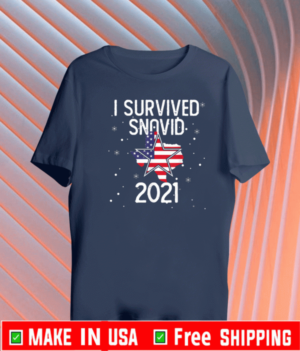 I Survived Snovid 2021 Texas Snowstorm Flag US T-Shirt