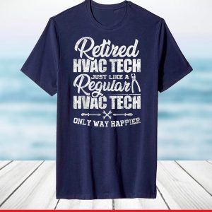 Mens Retired Hvac Tech Distressed Apparel Retirement T-Shirt