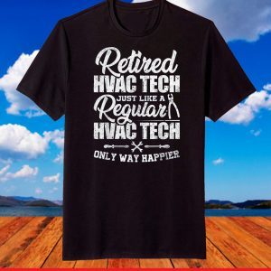 Mens Retired Hvac Tech Distressed Apparel Retirement T-Shirt