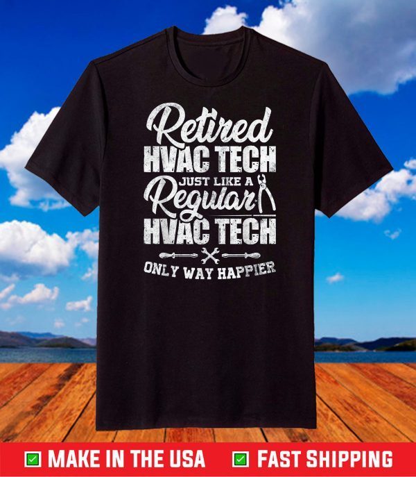 Mens Retired Hvac Tech Distressed Apparel Retirement T-Shirt