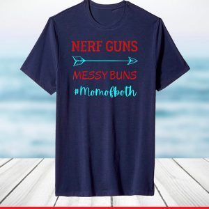 Women's Graphic Tee Nerf Guns And Messy Buns Funny Design T-Shirt