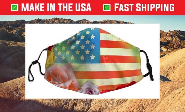 American flag Bee flowers Us 2021 Face Mask