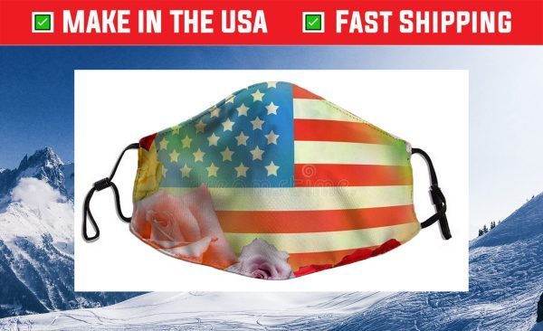 American flag Bee flowers Us 2021 Face Mask