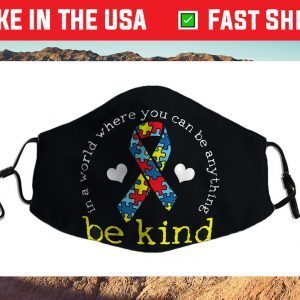 Autism Awareness Kindness Ribbon Heart Cloth Face Mask