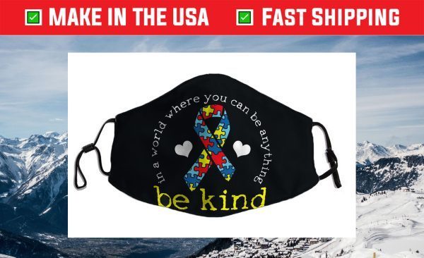 Autism Awareness Kindness Ribbon Heart Cloth Face Mask