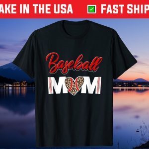 Baseball Softball Mom Leopard Funny Mother's Day 2021 Mum Dy Unisex T-Shirt