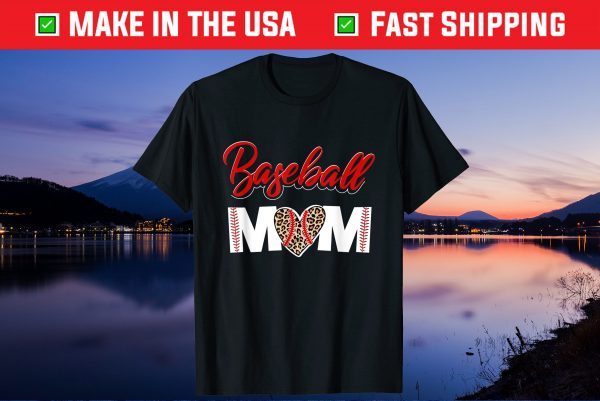 Baseball Softball Mom Leopard Funny Mother's Day 2021 Mum Dy Unisex T-Shirt