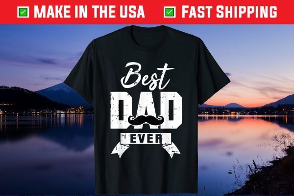 Best Daddy Awesome Dad Mustache Tee Fathers Day Outfit Unisex T-Shirt