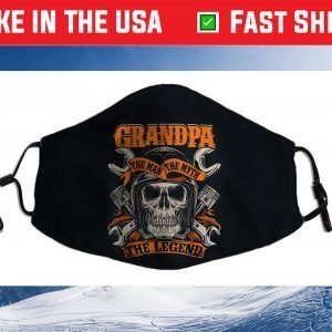 Biker Grandpa The Man The Myth The Legend Motorcycle Cloth Face Mask