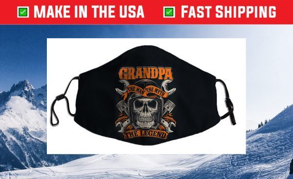 Biker Grandpa The Man The Myth The Legend Motorcycle Cloth Face Mask