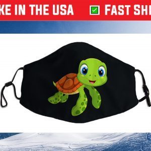 Cute Baby Happy Sea Turtle Art Design Cloth Face Mask
