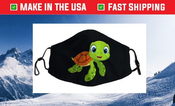 Cute Baby Happy Sea Turtle Art Design Cloth Face Mask