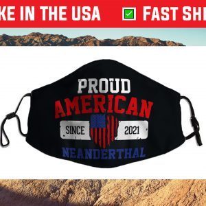 Distressed American Flag For Proud Neanderthal Face Mask