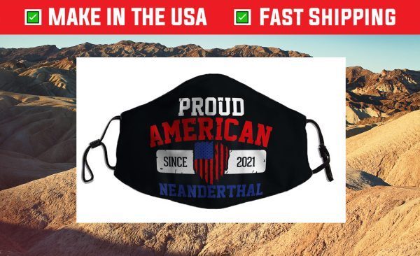 Distressed American Flag For Proud Neanderthal Face Mask