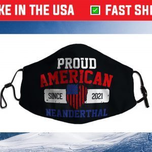 Distressed American Flag For Proud Neanderthal Face Mask