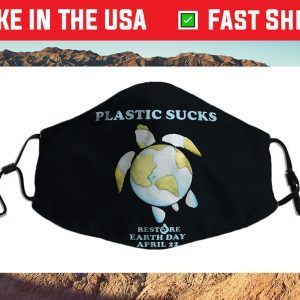 Earth Day 2021 Restore Earth Sea Turtle Art Plastic Sucks Cloth Face Mask