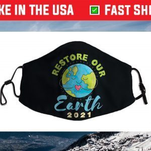 Earth Day 2021 Restore Our Earth Ecosystem Planet Graphic Cloth Face Mask