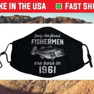 Gift for 60 Year Old: Fishing Fisherman 1961 60th Birthday Us 2021 Face Mask