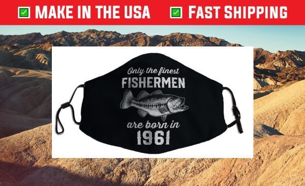 Gift for 60 Year Old: Fishing Fisherman 1961 60th Birthday Us 2021 Face Mask