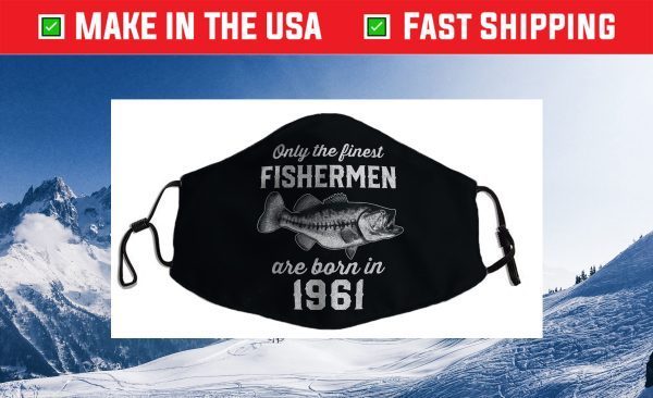 Gift for 60 Year Old: Fishing Fisherman 1961 60th Birthday Us 2021 Face Mask