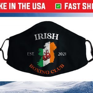 Irish Boxing Club, Proud To Be Irish, Ireland Flag and Map Cloth Face Mask