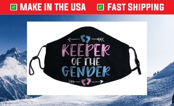 Keeper of the Gender - Cute Gender Reveal Baby Shower Design Cloth Face Mask