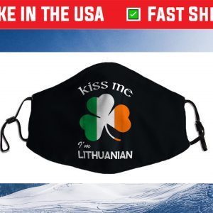 Kiss Me I'm Lithuanian Shamrock Lithuania St. Patrick's Day Cloth Face Mask