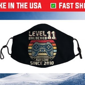 Level 11 Unlocked Awesome 2010 Video Game 11th Birthday Us 2021 Face Mask