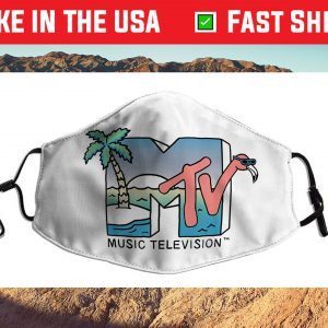 MTV Beach Island Flamingo Logo Vintage Graphic Cloth Face Mask