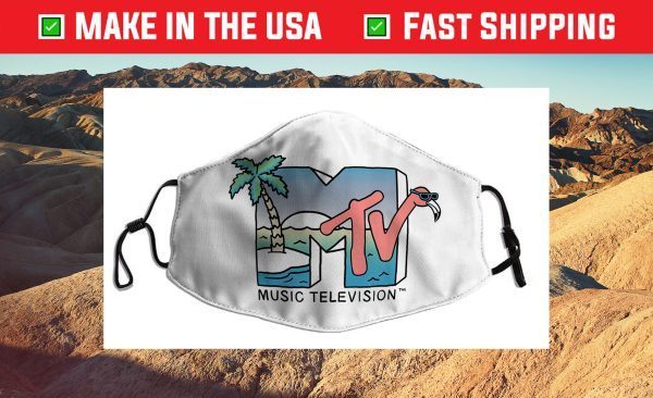 MTV Beach Island Flamingo Logo Vintage Graphic Cloth Face Mask