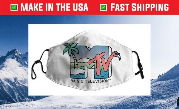 MTV Beach Island Flamingo Logo Vintage Graphic Cloth Face Mask