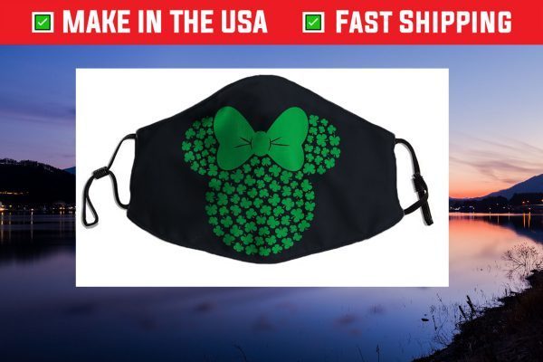 Minnie Mouse Icon Green Shamrocks St. Patrick's Day Cloth Face Mask