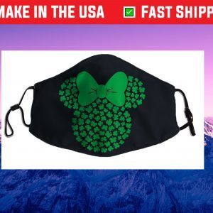 Minnie Mouse Icon Green Shamrocks St. Patrick's Day Cloth Face Mask