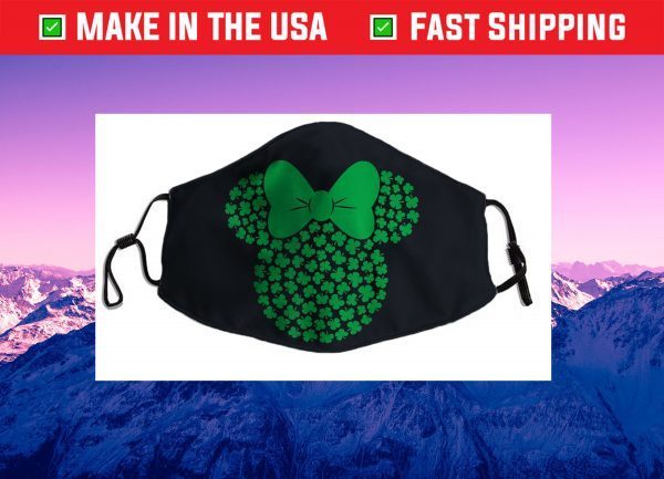 Minnie Mouse Icon Green Shamrocks St. Patrick's Day Cloth Face Mask