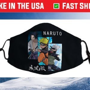 Naruto Shippuden 3 Panels and Kanji Cloth Face Mask