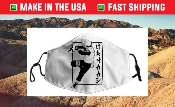 Naruto Shippuden Kakashi with Vertical Kanji Cloth Face Mask