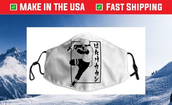 Naruto Shippuden Kakashi with Vertical Kanji Cloth Face Mask