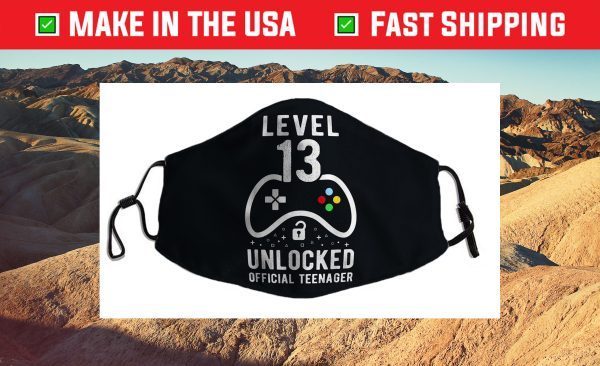 Official Teenager 13th Birthday Level 13 Unlocked Cloth Face Mask